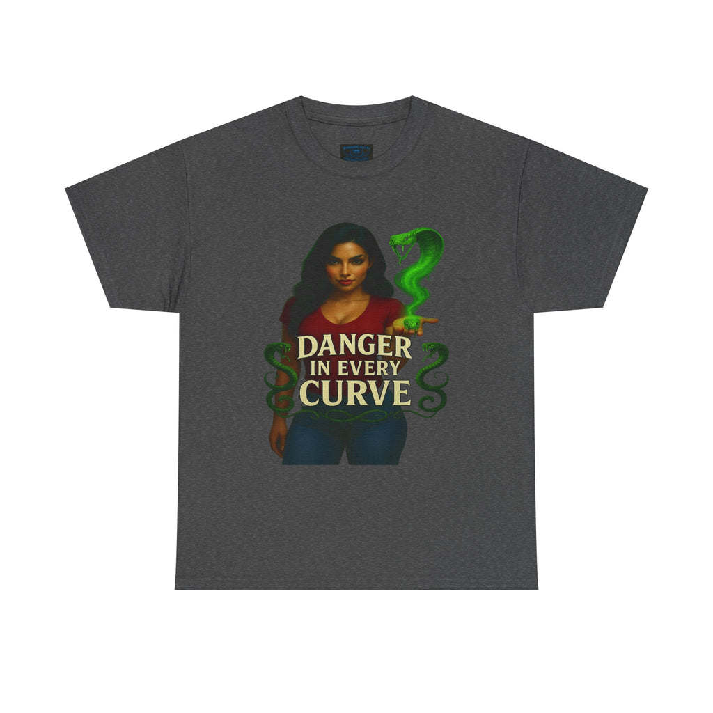 Bold Statement Unisex Cotton Tee - "Danger in Every Curve" Graphic Shirt, Casual Wear, Gift for Her, Fashion Tee, Birthday Gift