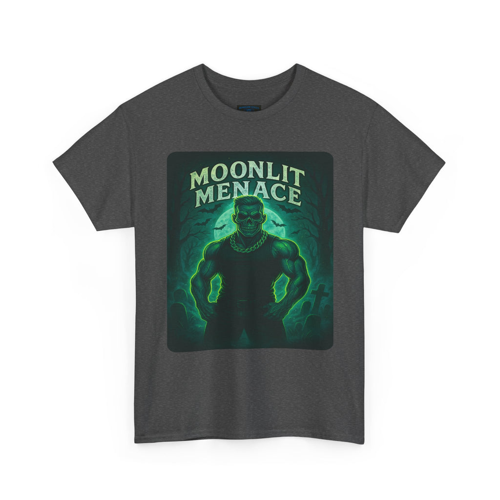 Moonlit Menace Graphic Tee | Unisex Heavy Cotton Tee, Halloween Shirt, Monster Apparel, Spooky T-Shirt, Graphic Shirt for Horror Fans