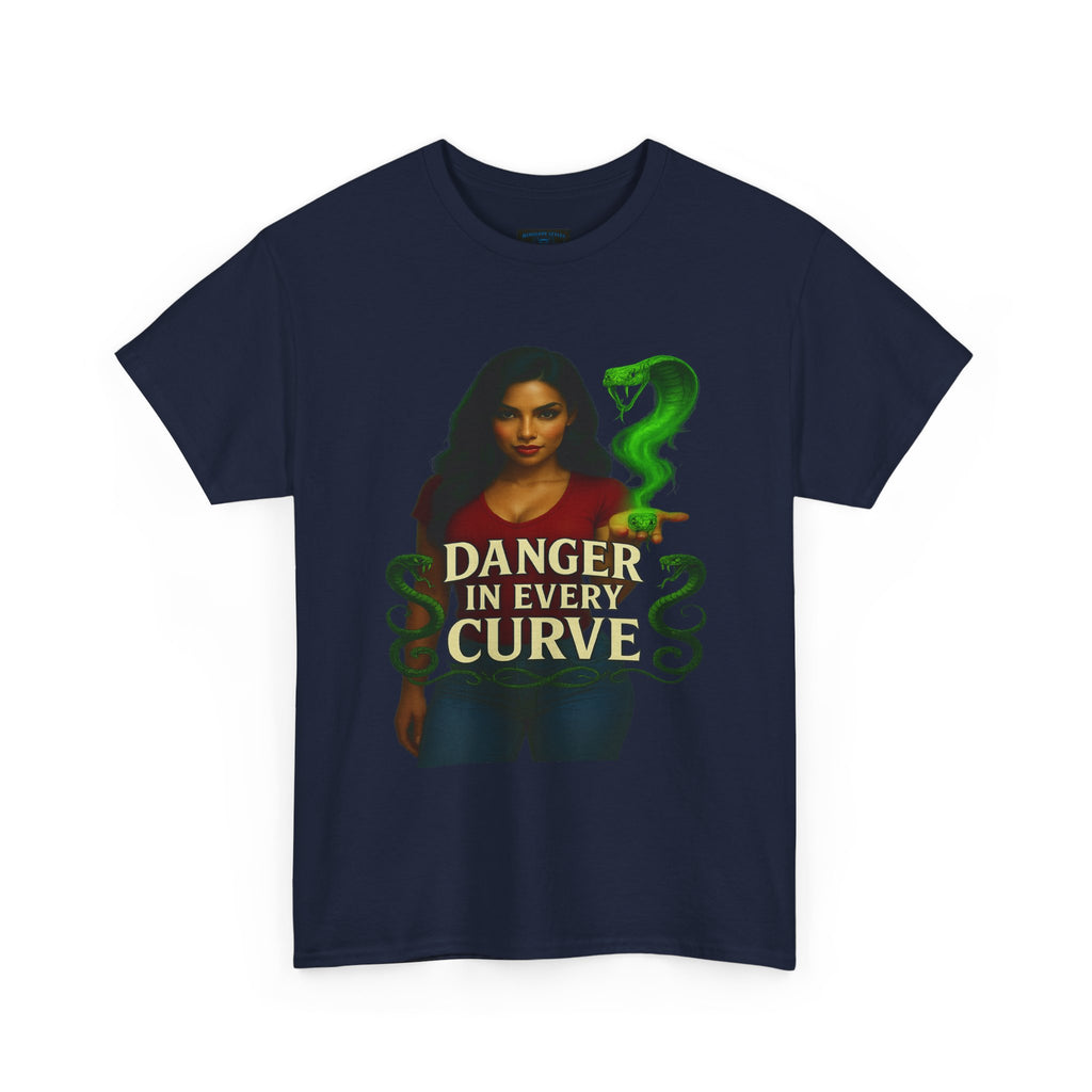 Bold Statement Unisex Cotton Tee - "Danger in Every Curve" Graphic Shirt, Casual Wear, Gift for Her, Fashion Tee, Birthday Gift