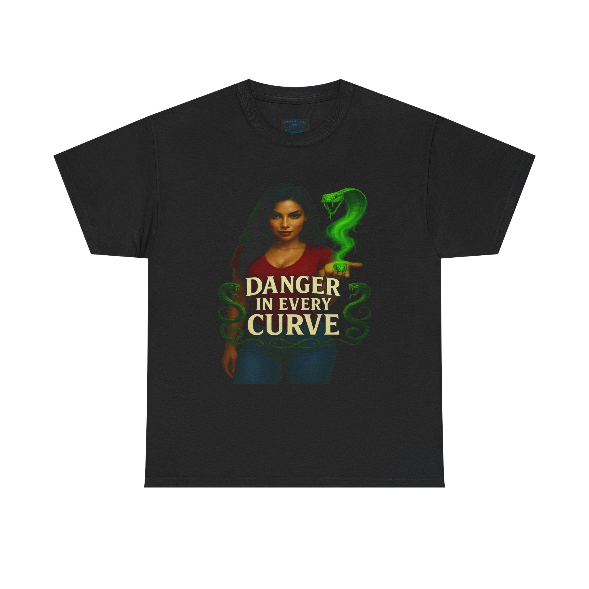 Bold Statement Unisex Cotton Tee - "Danger in Every Curve" Graphic Shirt, Casual Wear, Gift for Her, Fashion Tee, Birthday Gift