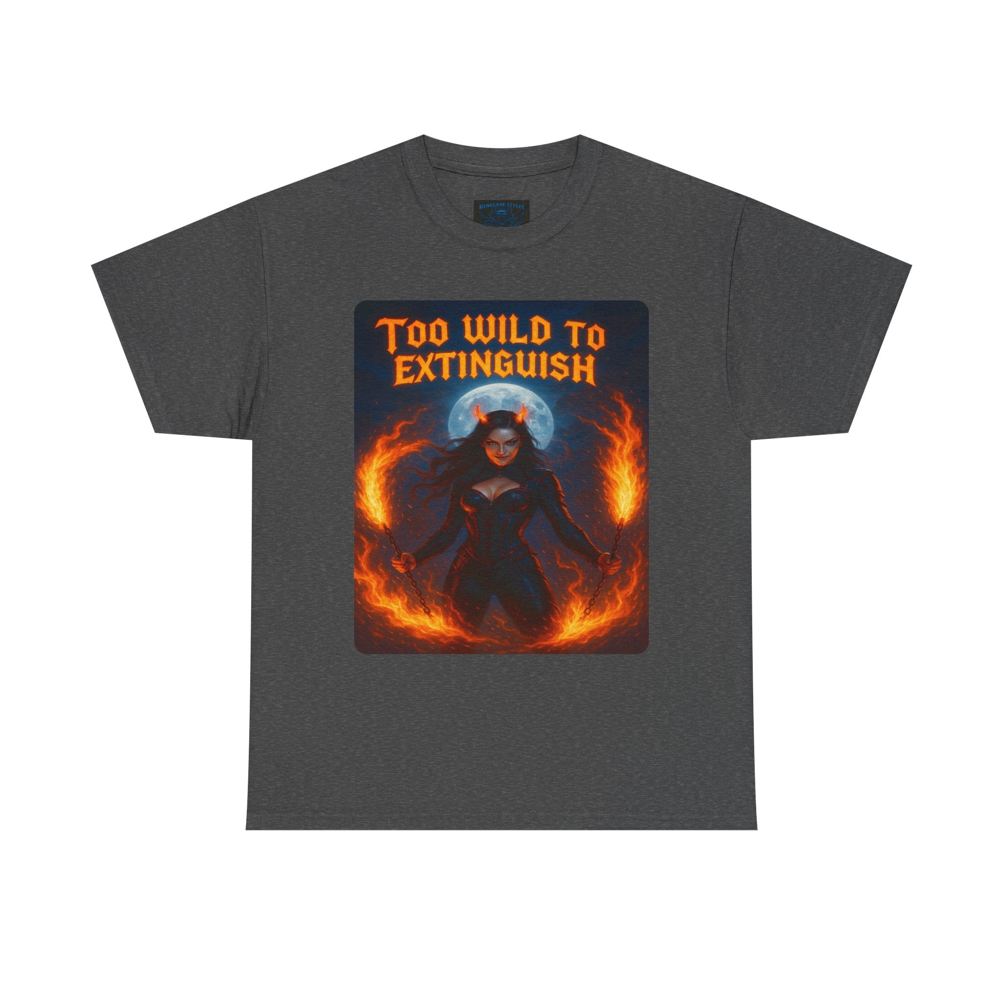Too Wild to Extinguish Unisex Heavy Cotton Tee - Bold Graphic Tee for Everyday Wear, Unique Gift Idea, Casualwear, Pop Culture Apparel