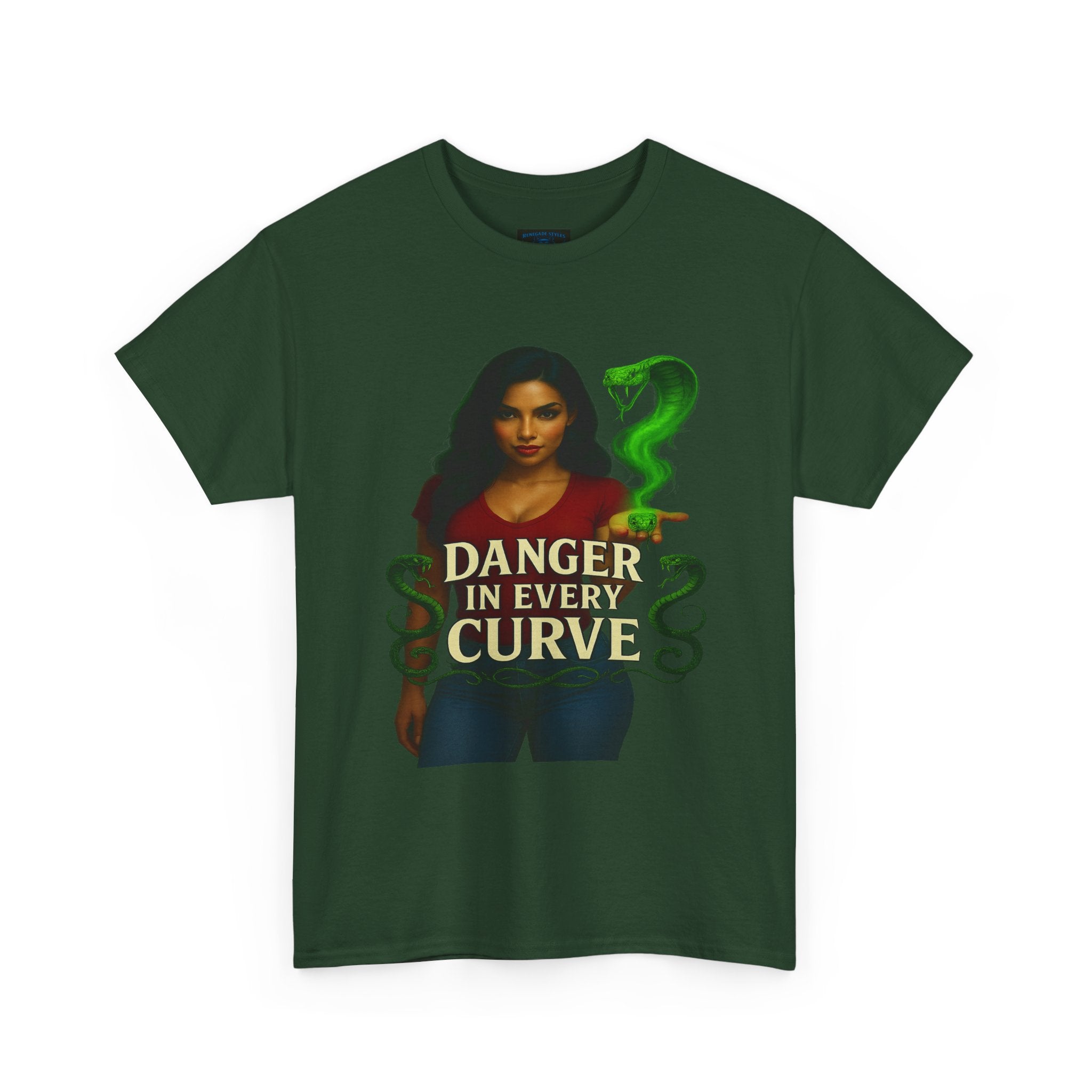 Bold Statement Unisex Cotton Tee - "Danger in Every Curve" Graphic Shirt, Casual Wear, Gift for Her, Fashion Tee, Birthday Gift