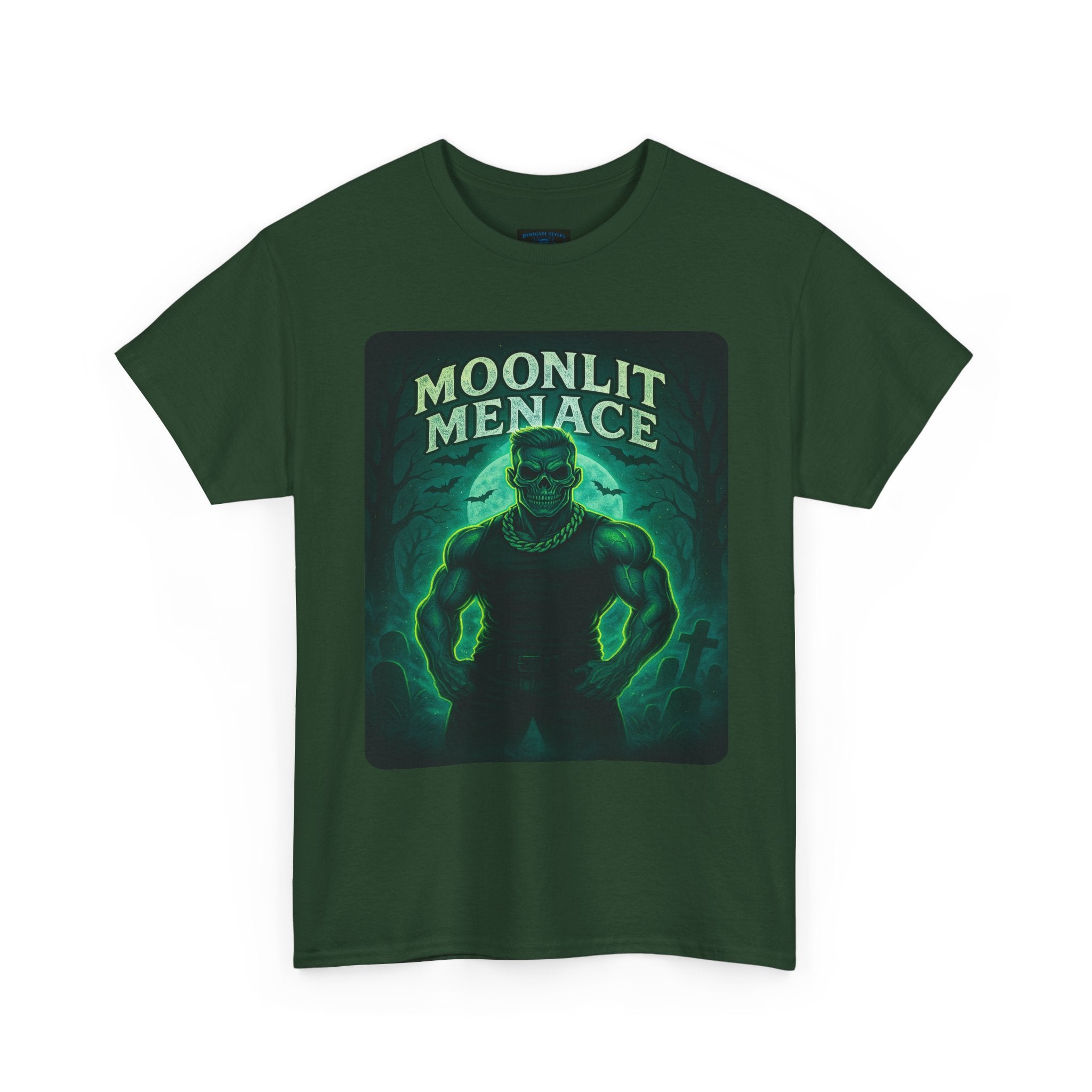 Moonlit Menace Graphic Tee | Unisex Heavy Cotton Tee, Halloween Shirt, Monster Apparel, Spooky T-Shirt, Graphic Shirt for Horror Fans