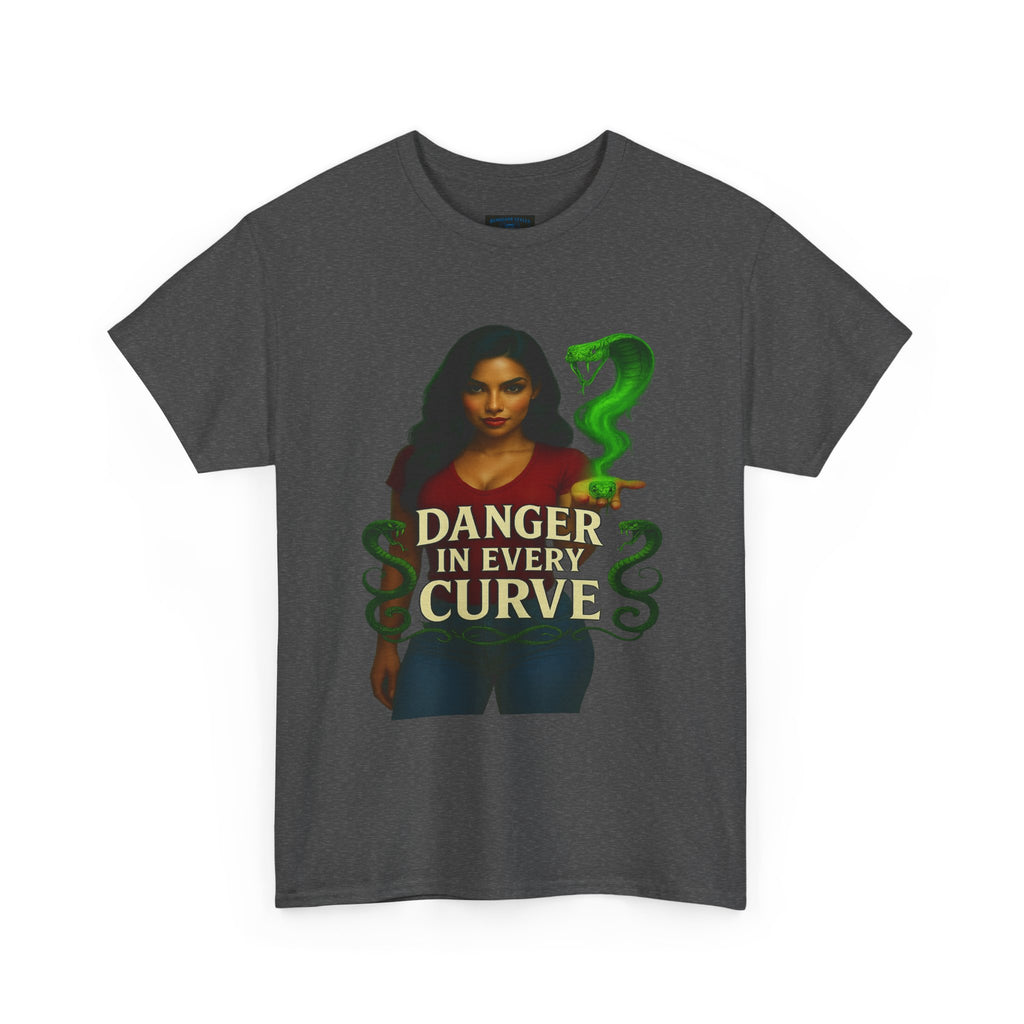 Bold Statement Unisex Cotton Tee - "Danger in Every Curve" Graphic Shirt, Casual Wear, Gift for Her, Fashion Tee, Birthday Gift