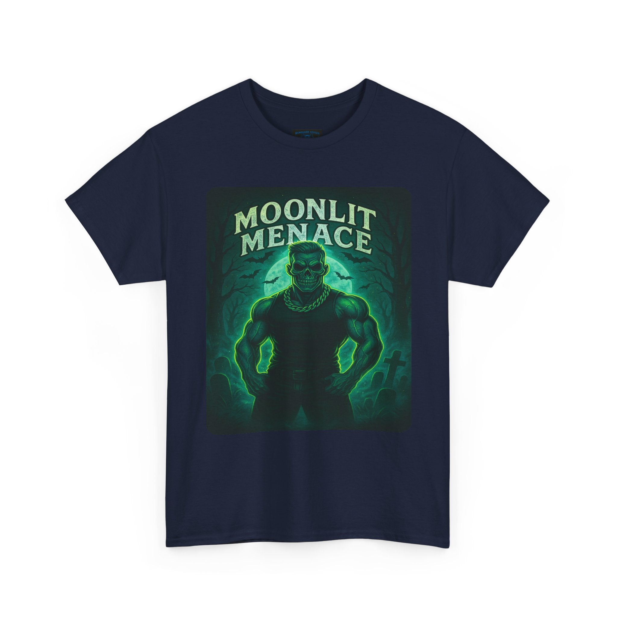 Moonlit Menace Graphic Tee | Unisex Heavy Cotton Tee, Halloween Shirt, Monster Apparel, Spooky T-Shirt, Graphic Shirt for Horror Fans