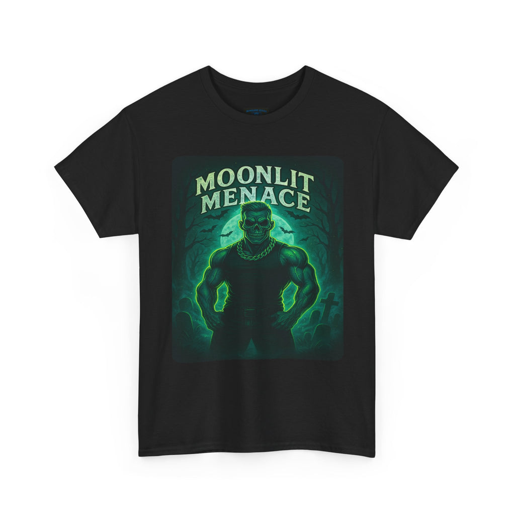 Moonlit Menace Graphic Tee | Unisex Heavy Cotton Tee, Halloween Shirt, Monster Apparel, Spooky T-Shirt, Graphic Shirt for Horror Fans