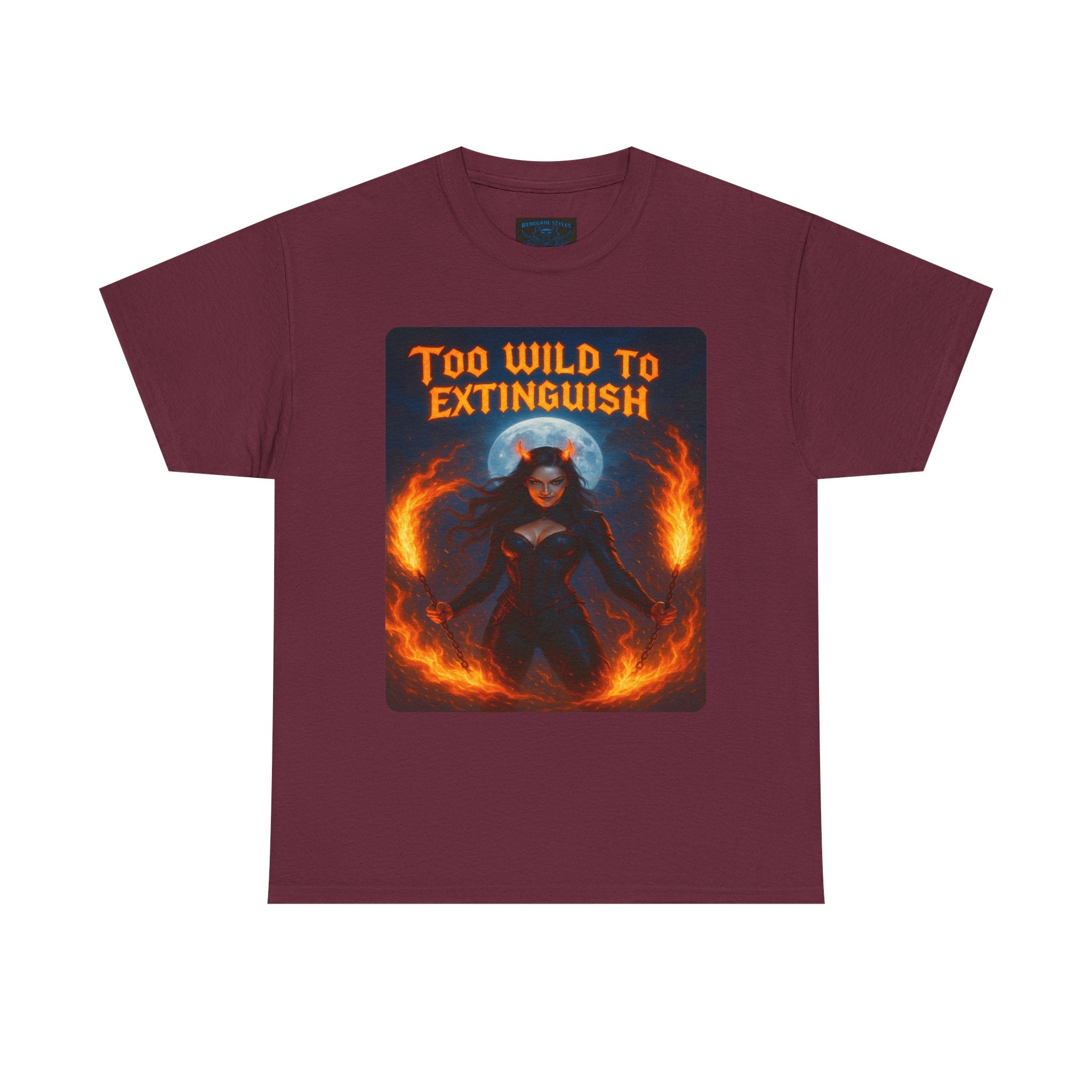 Too Wild to Extinguish Unisex Heavy Cotton Tee - Bold Graphic Tee for Everyday Wear, Unique Gift Idea, Casualwear, Pop Culture Apparel