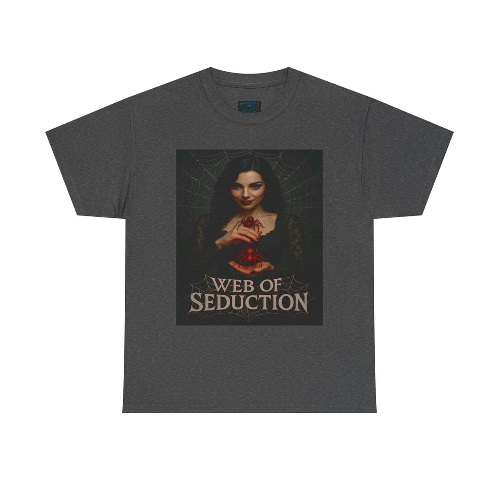 Enchanting Gothic Tee, Web of Seduction Graphic T-Shirt, Unisex Cotton Tee, Witchy Apparel, Dark Aesthetic Fashion, Gift for Occult Lovers