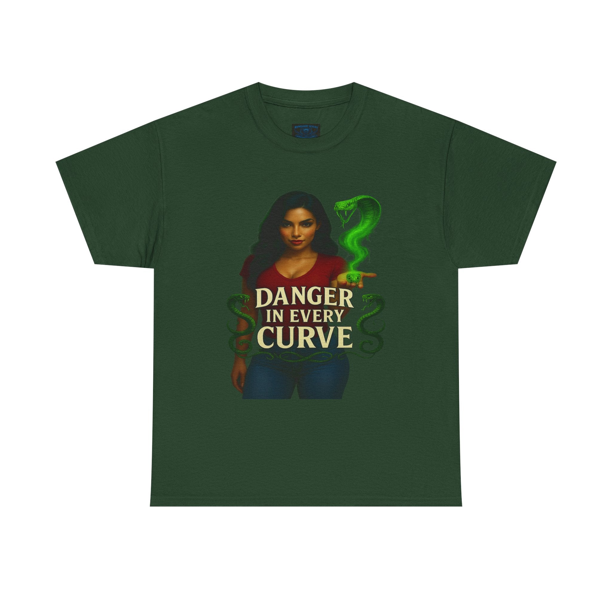 Bold Statement Unisex Cotton Tee - "Danger in Every Curve" Graphic Shirt, Casual Wear, Gift for Her, Fashion Tee, Birthday Gift