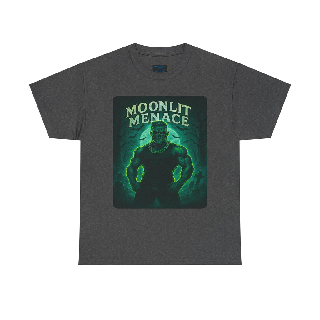 Moonlit Menace Graphic Tee | Unisex Heavy Cotton Tee, Halloween Shirt, Monster Apparel, Spooky T-Shirt, Graphic Shirt for Horror Fans