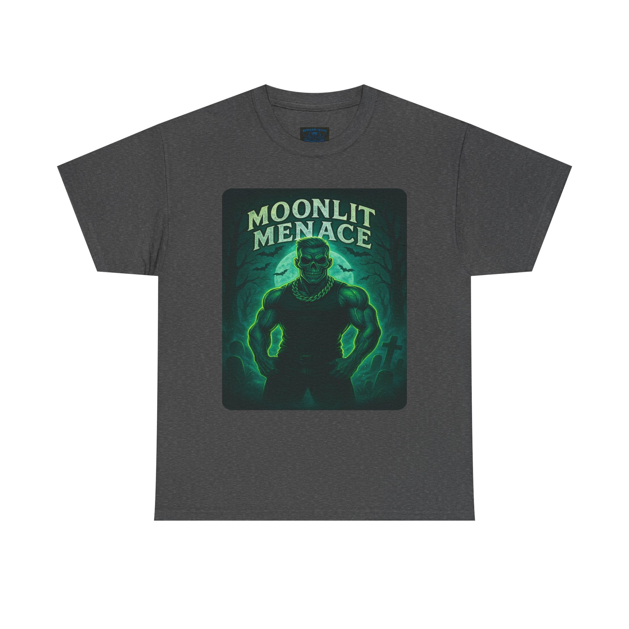 Moonlit Menace Graphic Tee | Unisex Heavy Cotton Tee, Halloween Shirt, Monster Apparel, Spooky T-Shirt, Graphic Shirt for Horror Fans