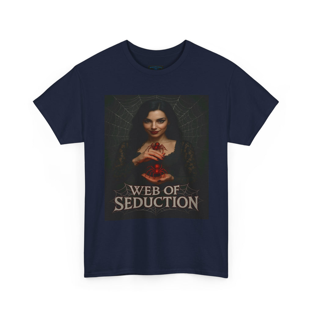Enchanting Gothic Tee, Web of Seduction Graphic T-Shirt, Unisex Cotton Tee, Witchy Apparel, Dark Aesthetic Fashion, Gift for Occult Lovers